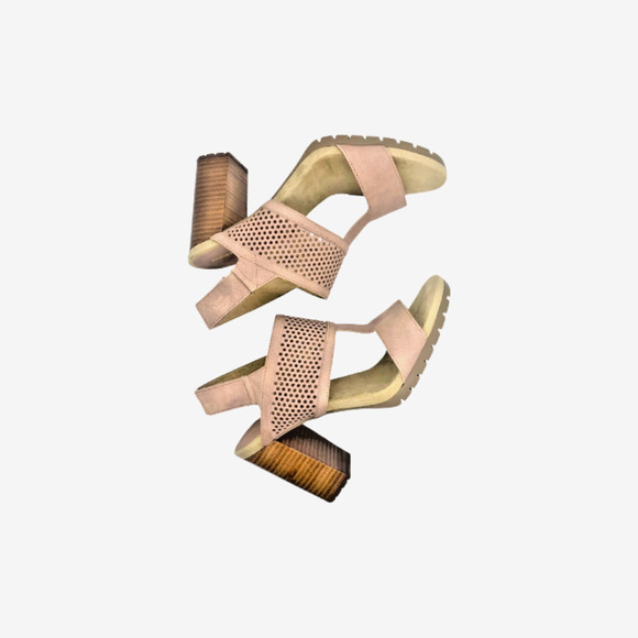 Adrienne Vittadini Sandals Vera Mauve Heels Faux Nubuck Leather Women's Size 9M - Picture 5 of 8